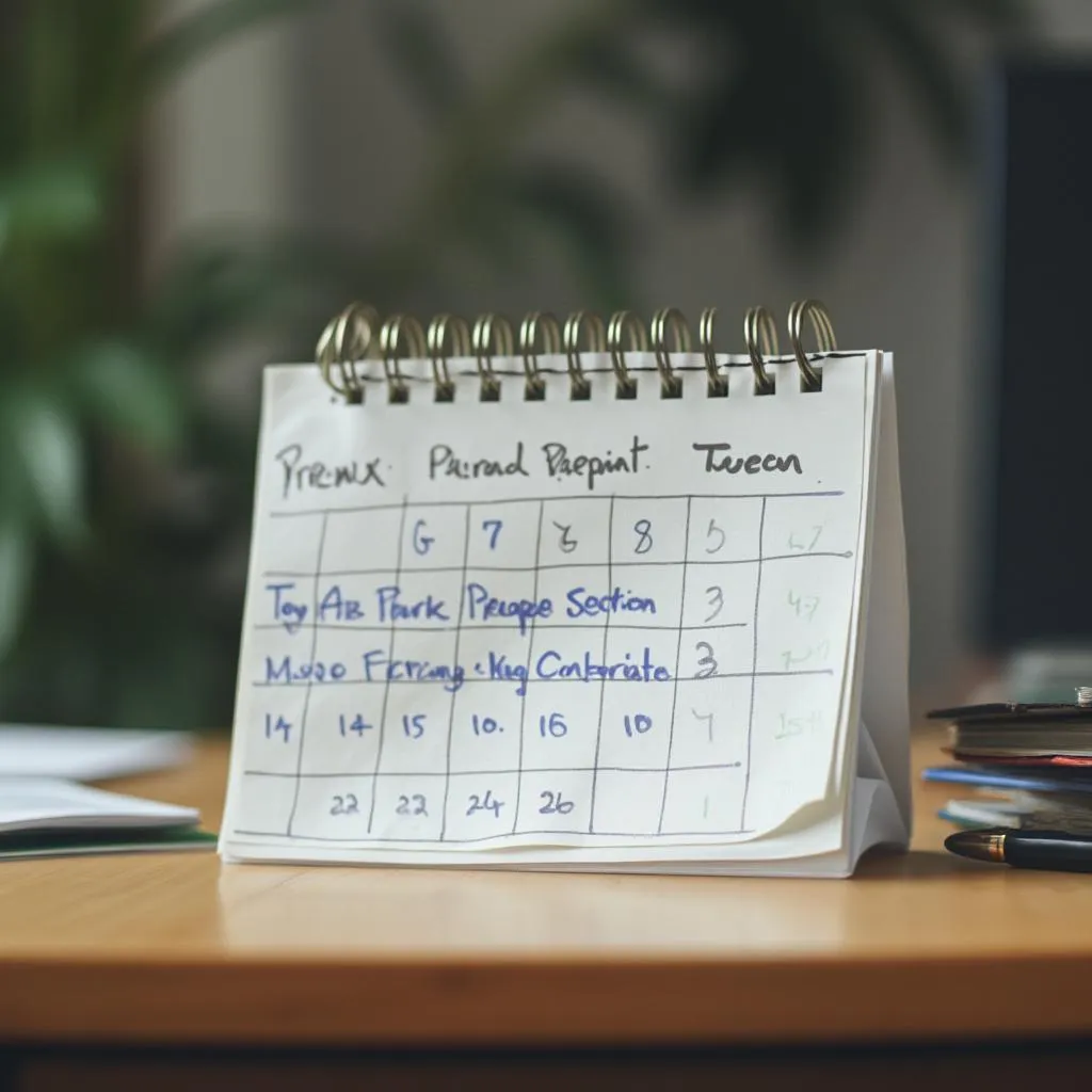 Empty notepad and pen on a desk